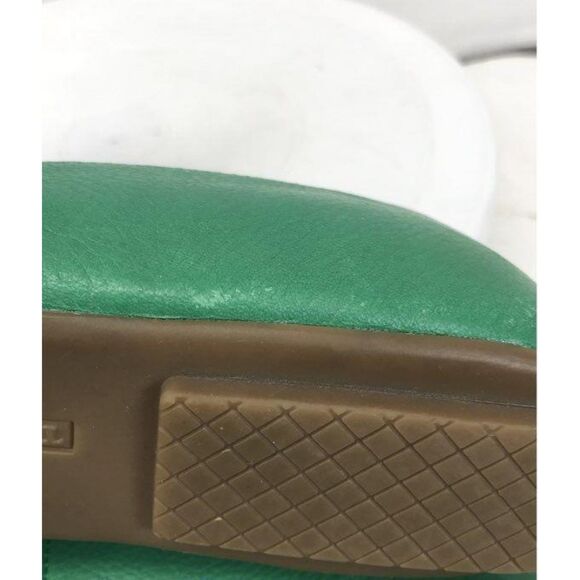 Talbots Francesca Tab Driving Moccasins - Pebbled Leather Green Slip-on Shoes -7 - Picture 9 of 11